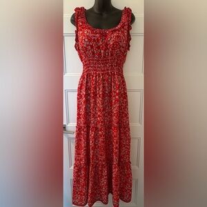 Max Studio Red Floral Maxi Dress